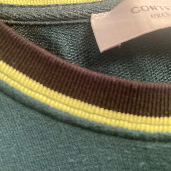 Contemporaine by Simons Green loose fit tunic top - neon accent - pocket - Picture 3 of 5